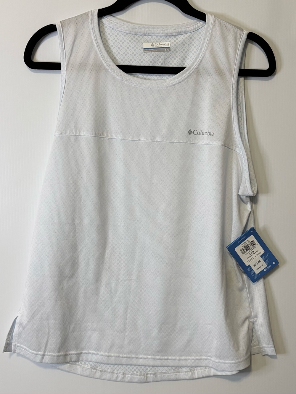 Columbia Women’s Light Gray/White Performance Sleeveless Tank
